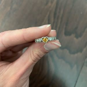 Yellow/Orange Heart Diamond Ring